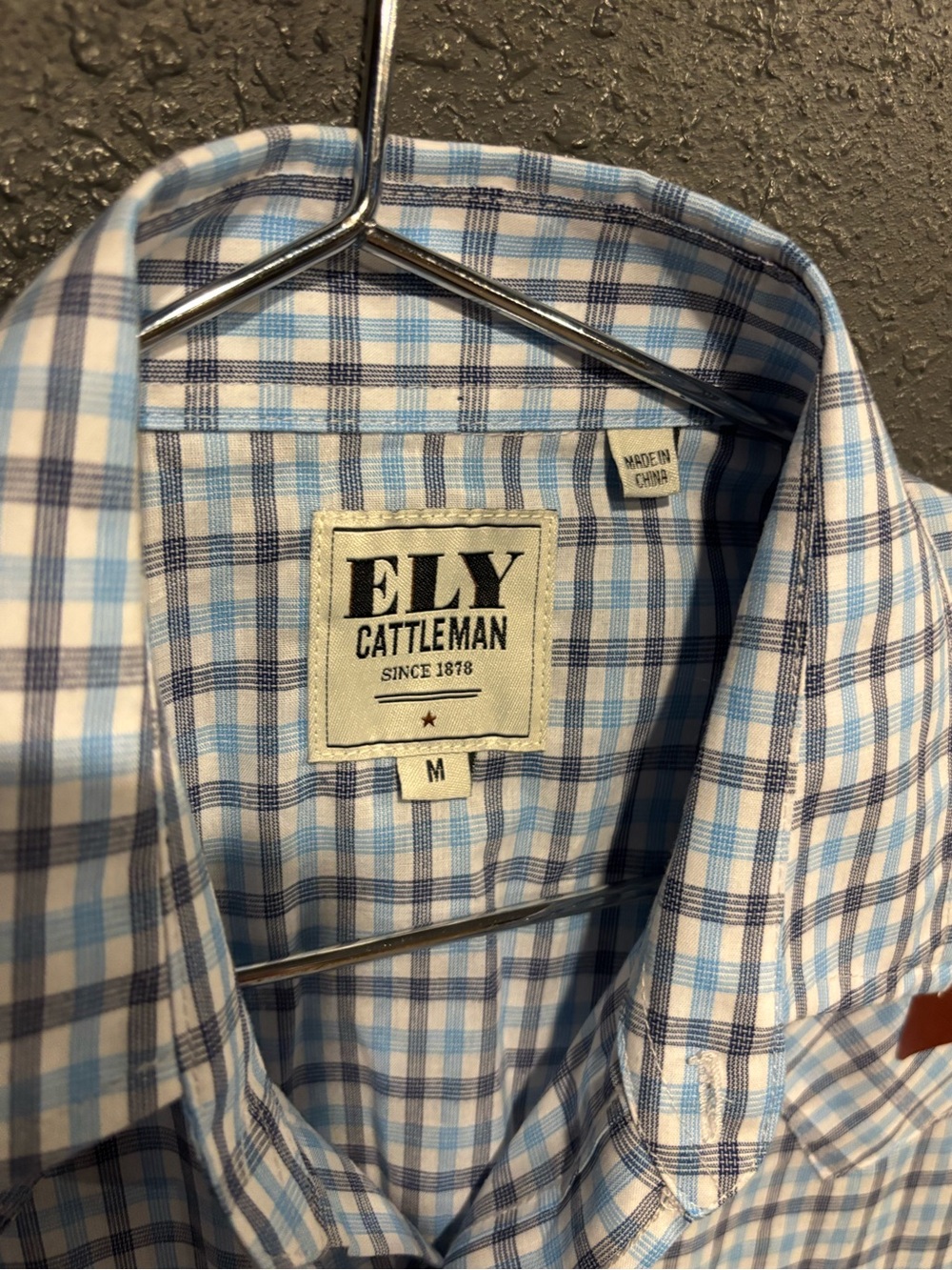 Ely Cattleman Light Blue Plaid Short-Sleeve Western Shirt - Picture 4 of 4